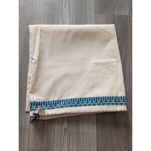 Tory Burch Cotton Dust Cover Drawstring Bag Blue Geometric Trim & Purple Cord